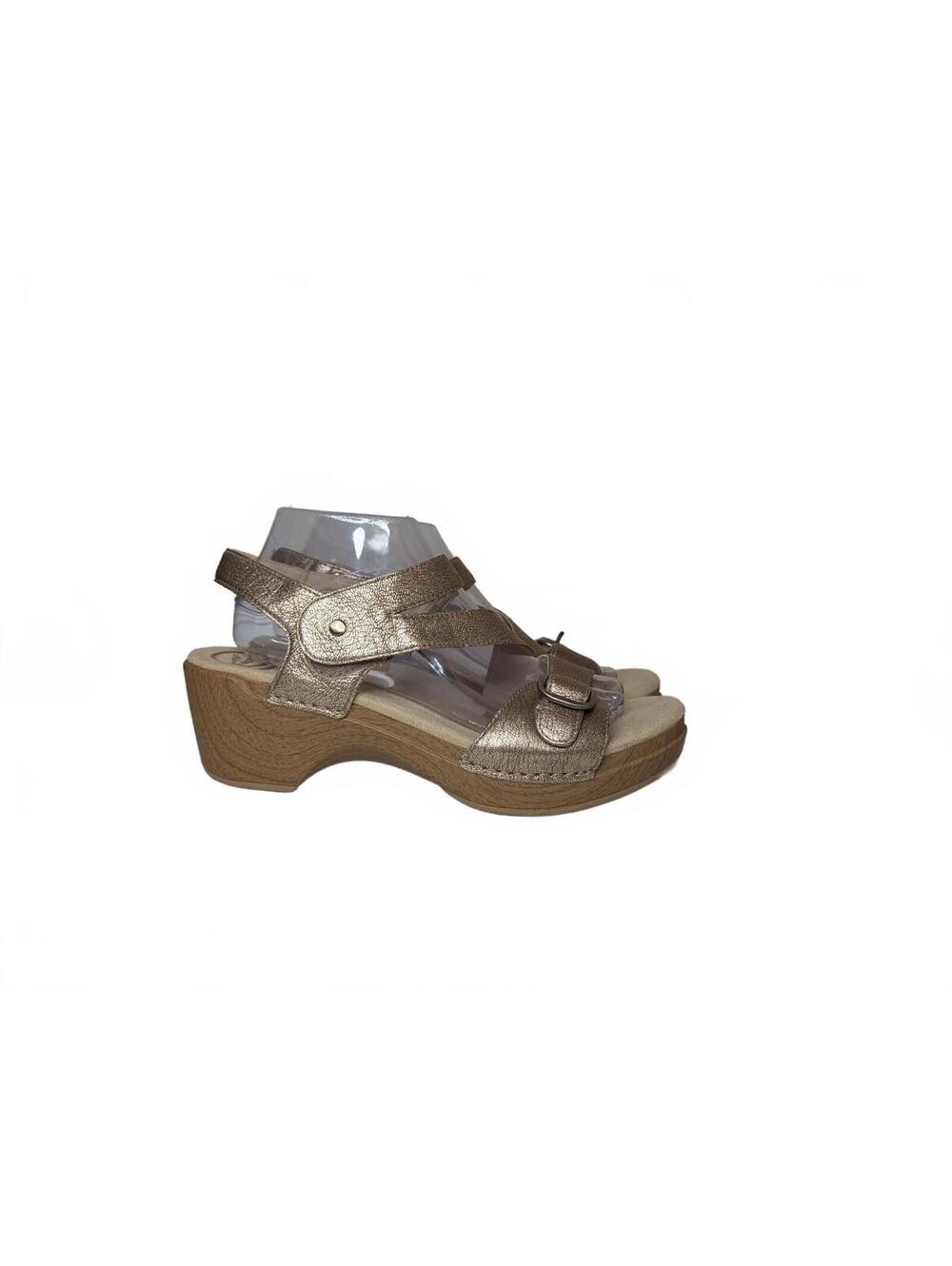 Dansko Shari Metallic Gold Leather Sandals Size 41 US 10.5-11
